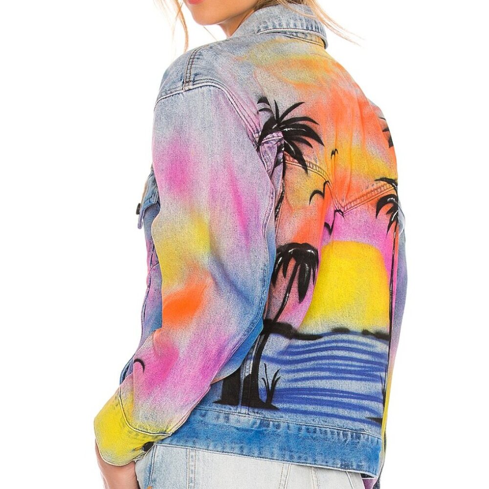 Airbrushed & Hand Rhinestones Denim Trucker Jacket BLANKNYC